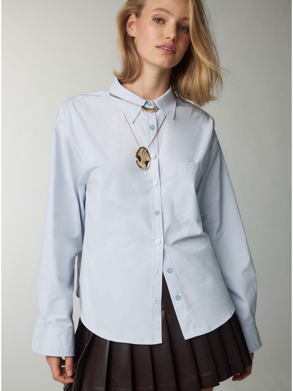 Anthropologie Light Blue Button-Down Shirt